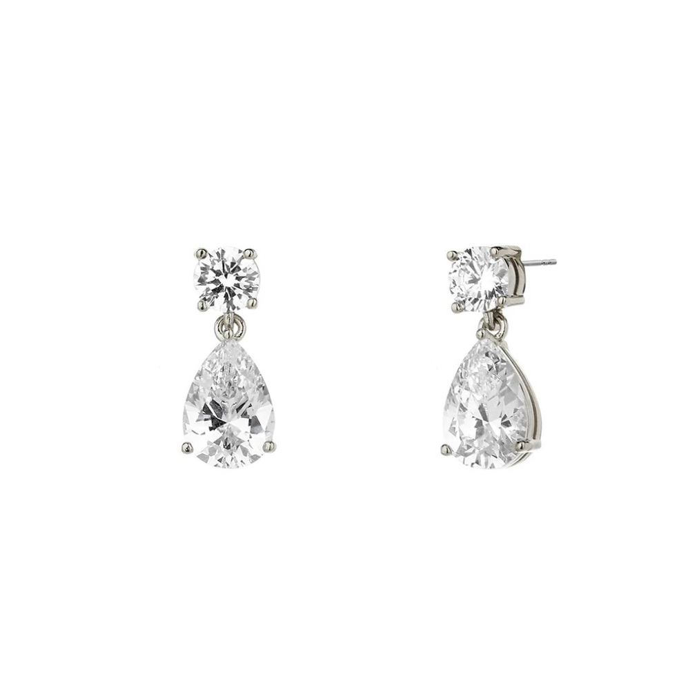 Nadri ROUND & PEAR CZ DROP EARRINGS